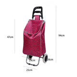 Shopping Trolley, Lightweight, Foldable & Portable, Latest 2023 Model, Large Capacity, Made From High Quality Oxford Fabric, Heart & Polka Dot Pattern, 30L