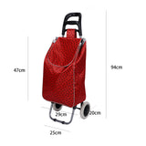 Shopping Trolley, Lightweight, Foldable & Portable, Latest 2023 Model, Large Capacity, Made From High Quality Oxford Fabric, Heart & Polka Dot Pattern, 30L