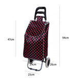 Shopping Trolley, Lightweight, Foldable & Portable, Latest 2023 Model, Large Capacity, Made From High Quality Oxford Fabric, Heart & Polka Dot Pattern, 30L