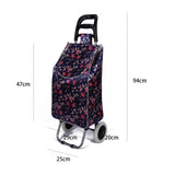 Shopping Trolley, Lightweight, Foldable & Portable, Large Capacity, Latest 2023 Model, Made From High Quality Oxford Fabric, Stylish Flower Pattern, 30L