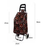 Shopping Trolley, Lightweight, Foldable & Portable, Large Capacity, Latest 2023 Model, Made From High Quality Oxford Fabric, Stylish Flower Pattern, 30L