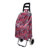 Shopping Trolley, Lightweight, Foldable & Portable, Large Capacity, Latest 2023 Model, Made From High Quality Oxford Fabric, Stylish Flower Pattern, 30L