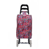 Shopping Trolley, Lightweight, Foldable & Portable, Large Capacity, Latest 2023 Model, Made From High Quality Oxford Fabric, Stylish Flower Pattern, 30L