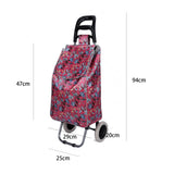 Shopping Trolley, Lightweight, Foldable & Portable, Large Capacity, Latest 2023 Model, Made From High Quality Oxford Fabric, Stylish Flower Pattern, 30L