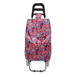 Shopping Trolley, Lightweight, Foldable & Portable, Large Capacity, Latest 2023 Model, Made From High Quality Oxford Fabric, Stylish Flower Pattern, 30L