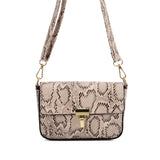 Chic Snakeskin Handbag with Adjustable Strap in Various Colors and Sizes - Perfect for Women on the Go