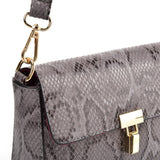 Chic Snakeskin Handbag with Adjustable Strap in Various Colors and Sizes - Perfect for Women on the Go