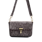Chic Snakeskin Handbag with Adjustable Strap in Various Colors and Sizes - Perfect for Women on the Go