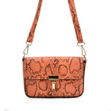Chic Snakeskin Handbag with Adjustable Strap in Various Colors and Sizes - Perfect for Women on the Go