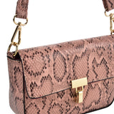 Chic Snakeskin Handbag with Adjustable Strap in Various Colors and Sizes - Perfect for Women on the Go