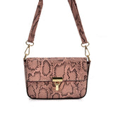 Chic Snakeskin Handbag with Adjustable Strap in Various Colors and Sizes - Perfect for Women on the Go