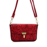 Chic Snakeskin Handbag with Adjustable Strap in Various Colors and Sizes - Perfect for Women on the Go