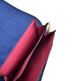 Snakeskin Bag With Hardware Ring Decoration - Adjustable Shoulder Strap, Zip and Press-Stud Closure, Fully Lined, Available in Yellow, Blue, Grey, and Orange