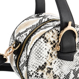 Chic Snakeskin Pattern Small Tote Bag with Zipper Closure and Multiple Colors - Perfect for Everyday Use