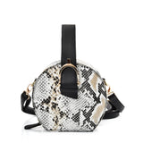 Chic Snakeskin Pattern Small Tote Bag with Zipper Closure and Multiple Colors - Perfect for Everyday Use
