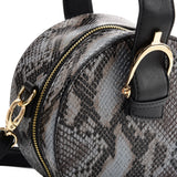 Chic Snakeskin Pattern Small Tote Bag with Zipper Closure and Multiple Colors - Perfect for Everyday Use