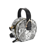 Chic Snakeskin Pattern Small Tote Bag with Zipper Closure and Multiple Colors - Perfect for Everyday Use