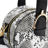 Chic Snakeskin Pattern Small Tote Bag with Zipper Closure and Multiple Colors - Perfect for Everyday Use