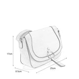 Minimalist Leather Saddle Bag for Women in Earth Yellow and Black with Adjustable Strap and Secure Closure
