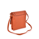 Versatile PU Leather Crossbody Bag with Metal Corner Detail, Hasp Closure, and Adjustable Shoulder Strap