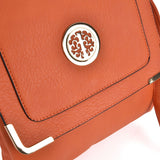 Versatile PU Leather Crossbody Bag with Metal Corner Detail, Hasp Closure, and Adjustable Shoulder Strap