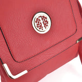 Versatile PU Leather Crossbody Bag with Metal Corner Detail, Hasp Closure, and Adjustable Shoulder Strap