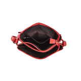Versatile PU Leather Crossbody Bag with Metal Corner Detail, Hasp Closure, and Adjustable Shoulder Strap