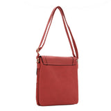 Pink Patchwork Envelope Crossbody Bag with Tassel and Metal Detailing - PU Leather, Adjustable Strap, Multiple Interior Pockets, Hasp Closure