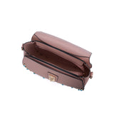 Chic PU Leather Crossbody Bag with Rivet Decor and Embellished Strap - Adjustable and Elegant Women's Handbag for Everyday Use