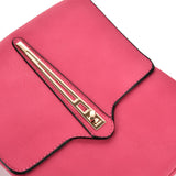 Chic Metal Lock Decoration Cross Body Bag in Black and Pink Oxford Fabric for Women