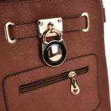 Stylish Women's Zipper Cross Body Bag with Lock Detail in Multiple Colors and Convenient Interior Pocket