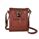Stylish Women's Zipper Cross Body Bag with Lock Detail in Multiple Colors and Convenient Interior Pocket