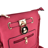 Stylish Women's Zipper Cross Body Bag with Lock Detail in Multiple Colors and Convenient Interior Pocket