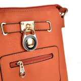 Stylish Women's Zipper Cross Body Bag with Lock Detail in Multiple Colors and Convenient Interior Pocket