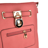 Stylish Women's Zipper Cross Body Bag with Lock Detail in Multiple Colors and Convenient Interior Pocket