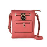 Stylish Women's Zipper Cross Body Bag with Lock Detail in Multiple Colors and Convenient Interior Pocket
