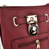 Stylish Women's Zipper Cross Body Bag with Lock Detail in Multiple Colors and Convenient Interior Pocket