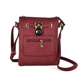 Stylish Women's Zipper Cross Body Bag with Lock Detail in Multiple Colors and Convenient Interior Pocket