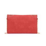 Studded Hollow Clutch Bag with Chain Shoulder Strap for Fashion-Forward Individuals - Available in Black, Pink, and White