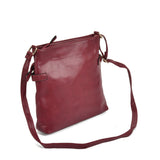 Stylish PU Zip Cross Body Bag with Adjustable Straps and Interior Pocket in Tan, Red Rubber, Purplish Red, and Apricot