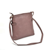 Stylish PU Zip Cross Body Bag with Adjustable Straps and Interior Pocket in Tan, Red Rubber, Purplish Red, and Apricot