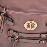Stylish PU Zip Cross Body Bag with Adjustable Straps and Interior Pocket in Tan, Red Rubber, Purplish Red, and Apricot