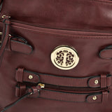 Stylish PU Zip Cross Body Bag with Adjustable Straps and Interior Pocket in Tan, Red Rubber, Purplish Red, and Apricot