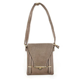 Hollowed-out Khaki Cross Body Bag with Adjustable Strap for Daily Use