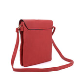 Cut About Flap Cross Body Bag in Vibrant Orange and Red Colors with Fully Lined Interior and Convenient Body Strap for Women
