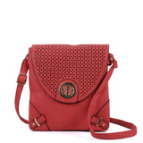 Cut About Flap Cross Body Bag in Vibrant Orange and Red Colors with Fully Lined Interior and Convenient Body Strap for Women