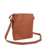 Classic Cross Body Bag with Metal Detail and Multiple Pockets - Available in Red, Tan, Fushia, and Pink - Adjustable Shoulder Straps