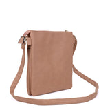 Across Body Bag with Strap in Red/Tan/Apricot/Pink/Fushia Color and Zip-Top Closure