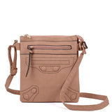 Across Body Bag with Strap in Red/Tan/Apricot/Pink/Fushia Color and Zip-Top Closure