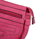 Across Body Bag with Strap in Red/Tan/Apricot/Pink/Fushia Color and Zip-Top Closure